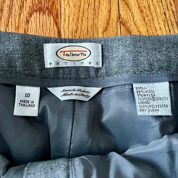 Talbots Petites Women’s Size 10 Gray Wool Dress Slacks Pants Lined - Picture 2 of 10